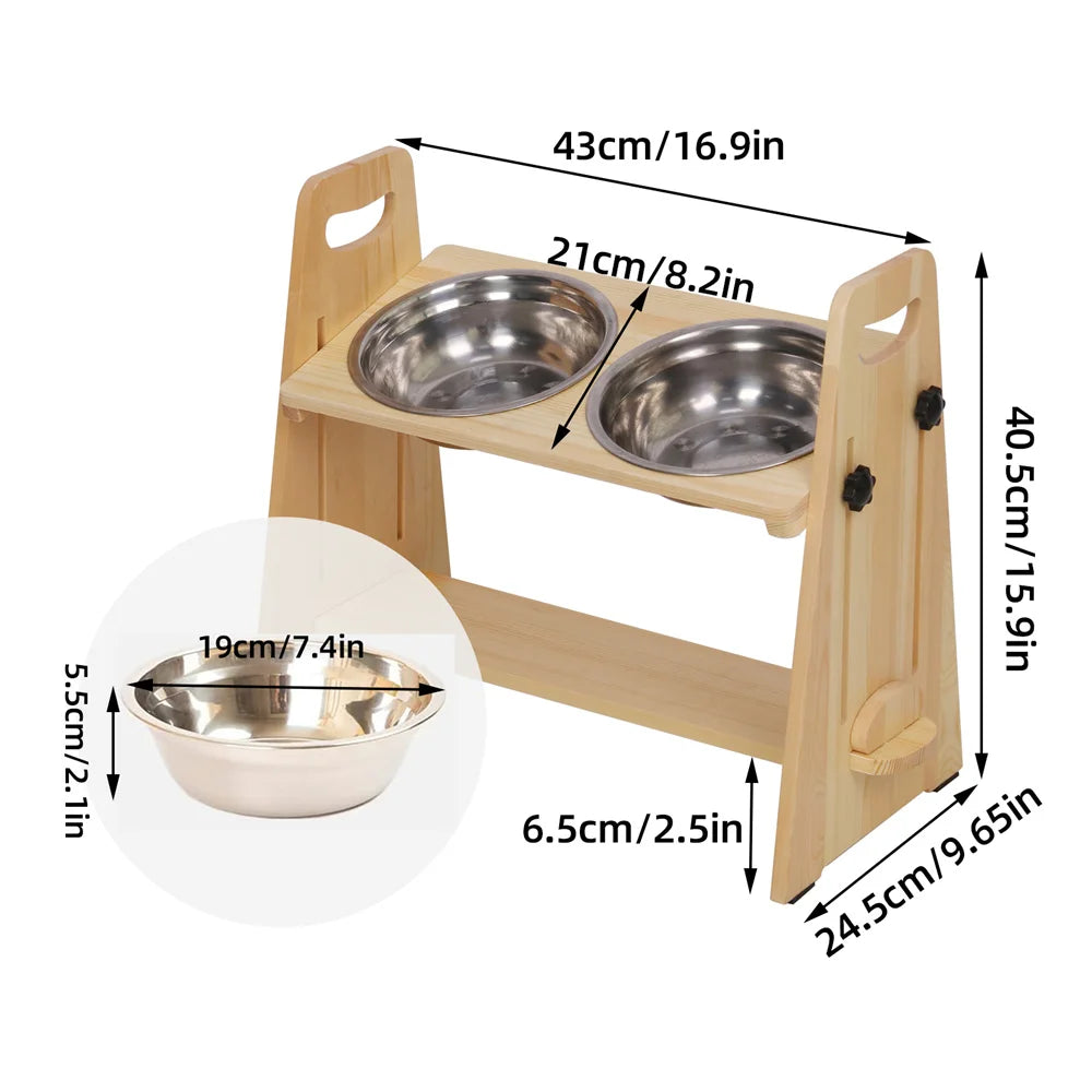 Height Adjustable Elevated Dog Bowls