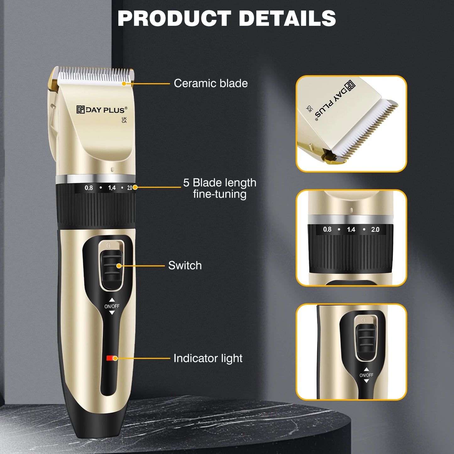 Professional Pet Hair Trimmer, Scissors, Comb Set