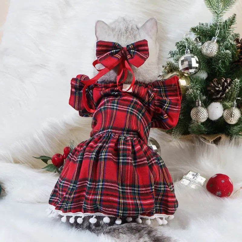 Red Skirt Costume For Cats