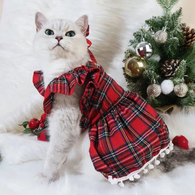 Red Skirt Costume For Cats