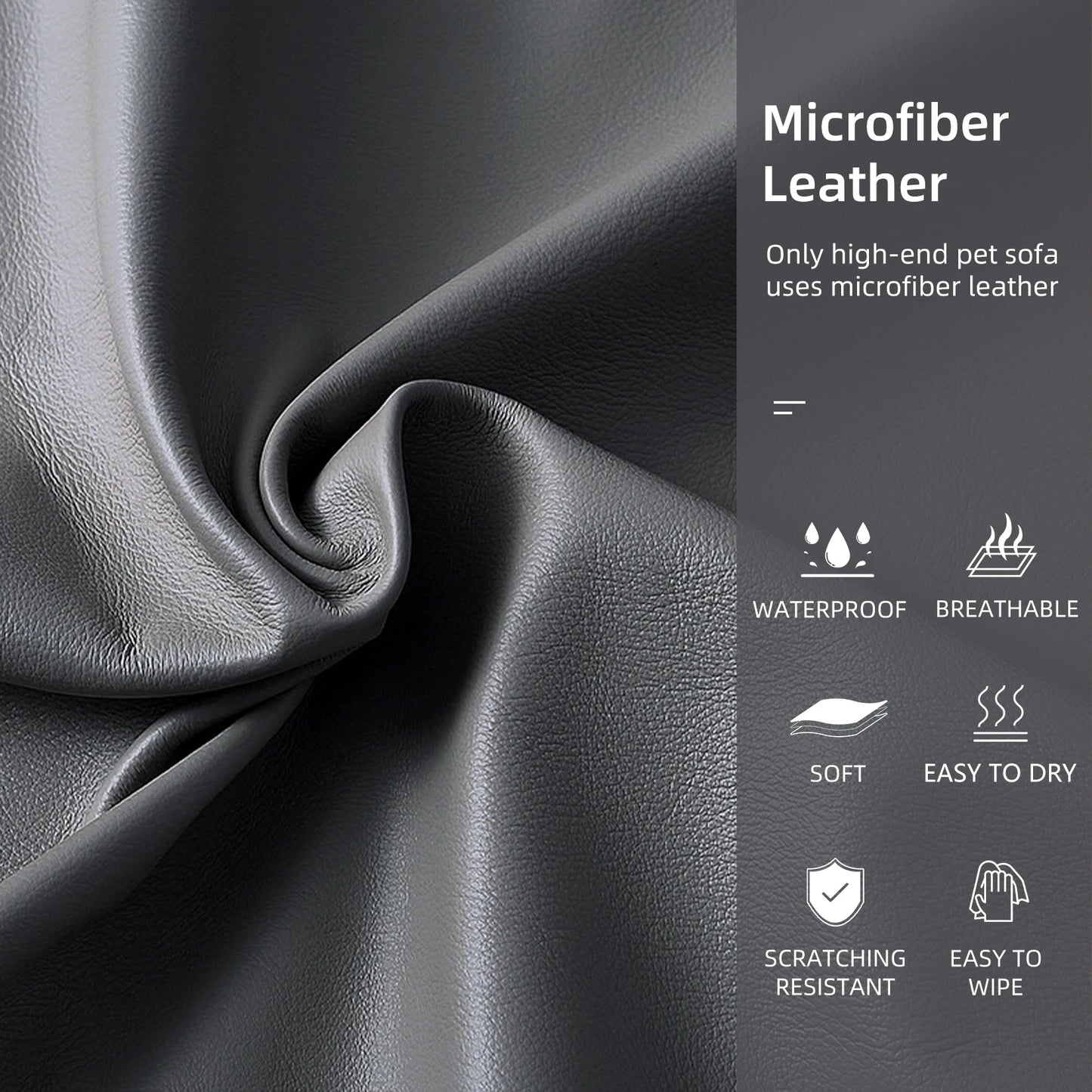 Microfiber Leather Dog Bed