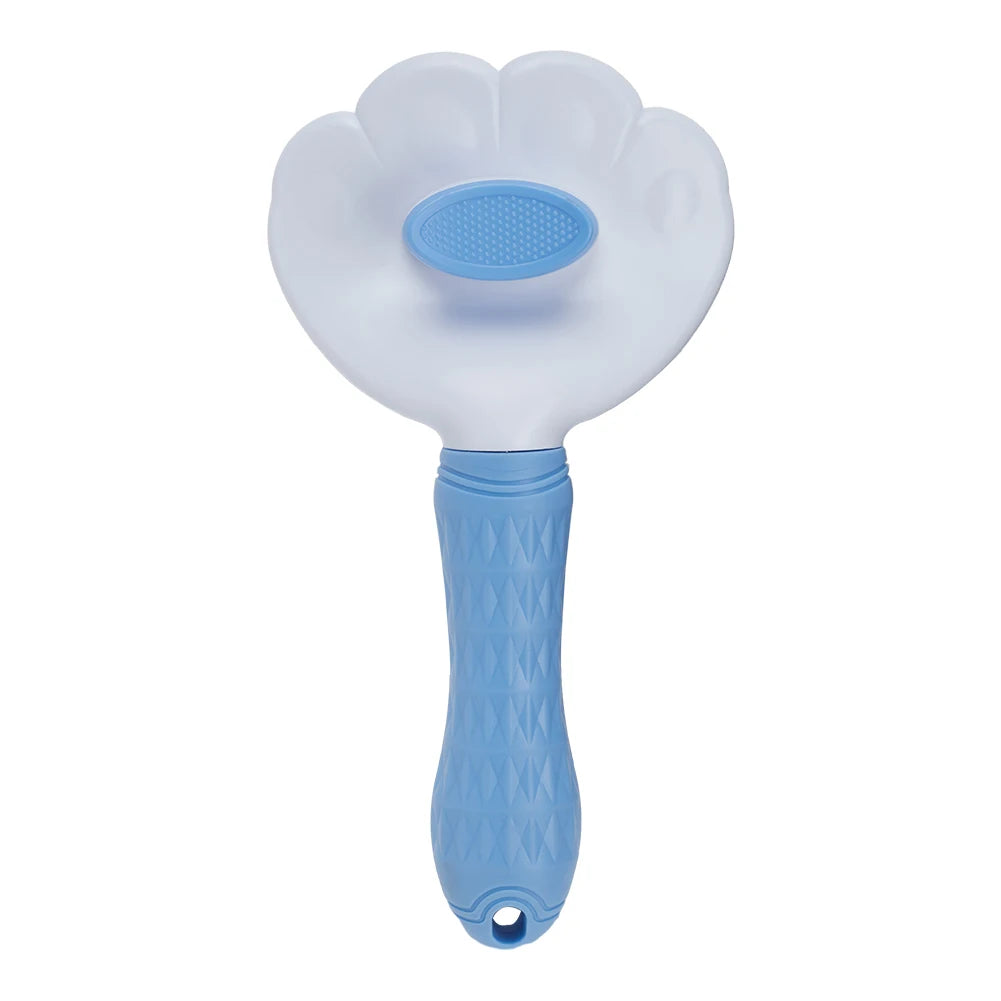 Pet Grooming Brush with Bristle Retraction Button Design