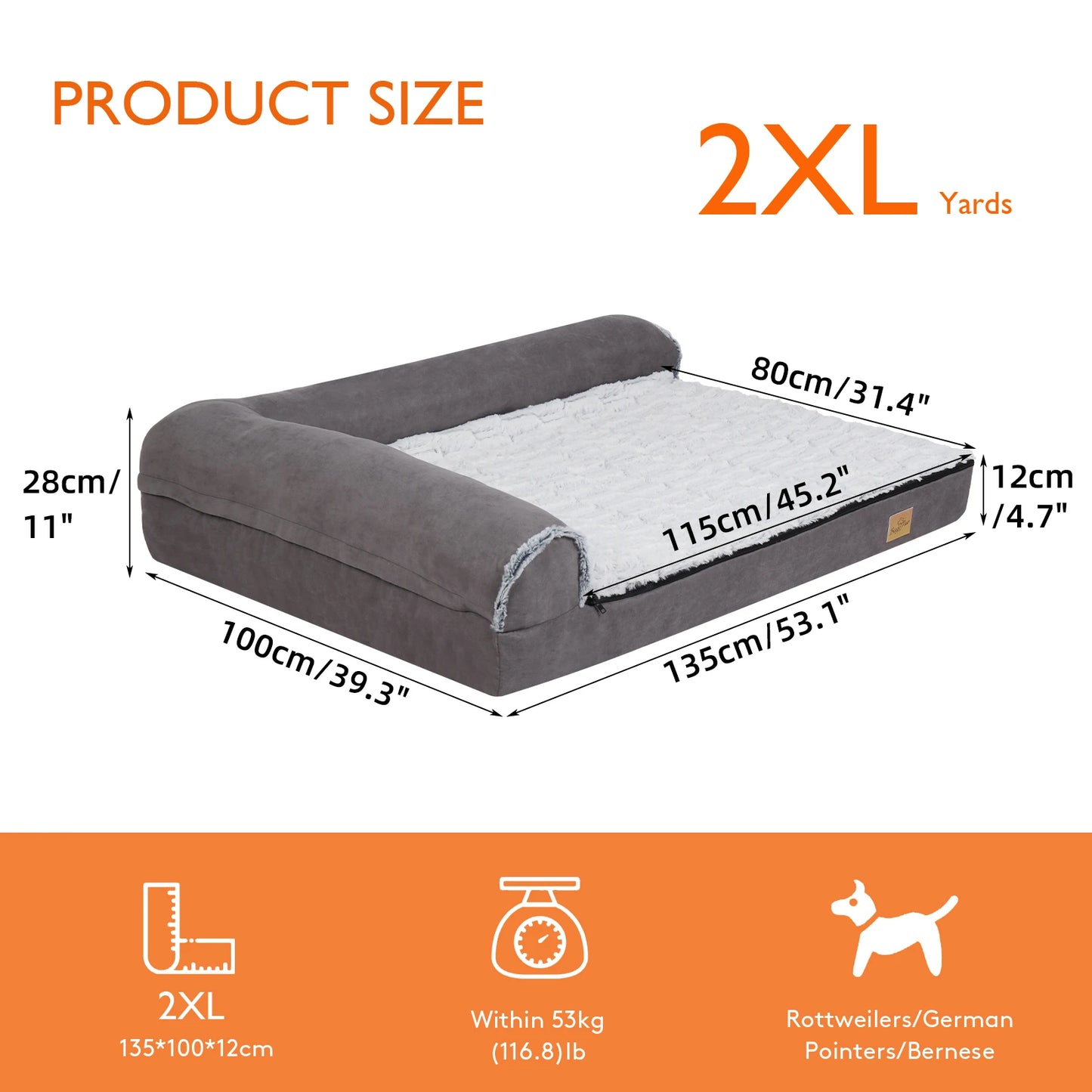 Washable Dog Bed for Extra Large Dogs