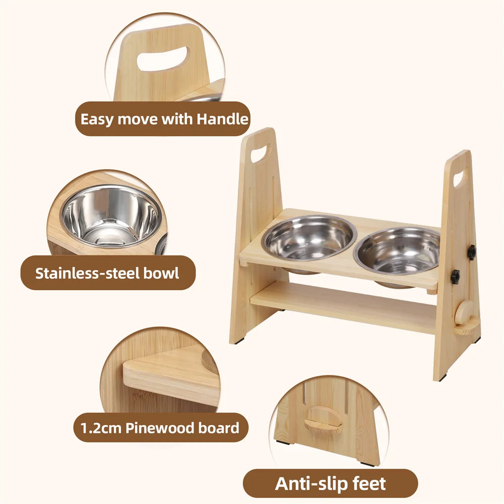 Height Adjustable Elevated Dog Bowls
