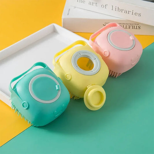 Pet Bathing Brush & Shampoo Dispenser