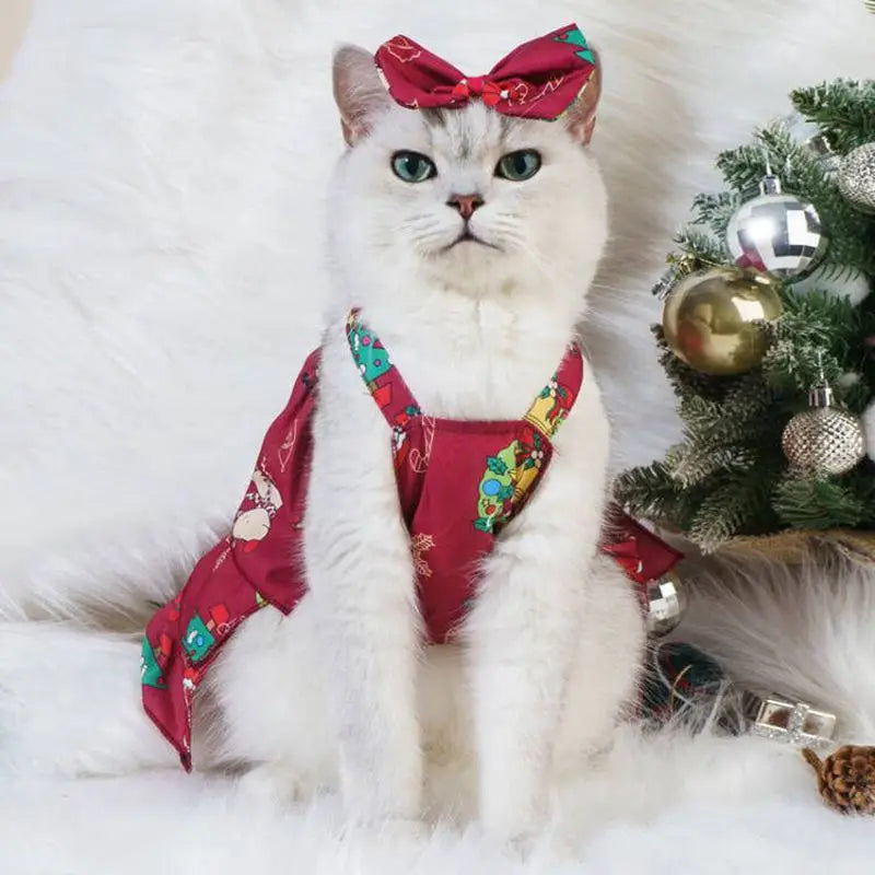 Red Skirt Costume For Cats