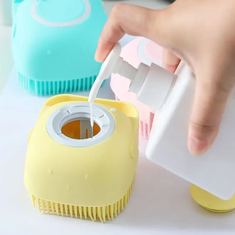 Pet Bathing Brush & Shampoo Dispenser