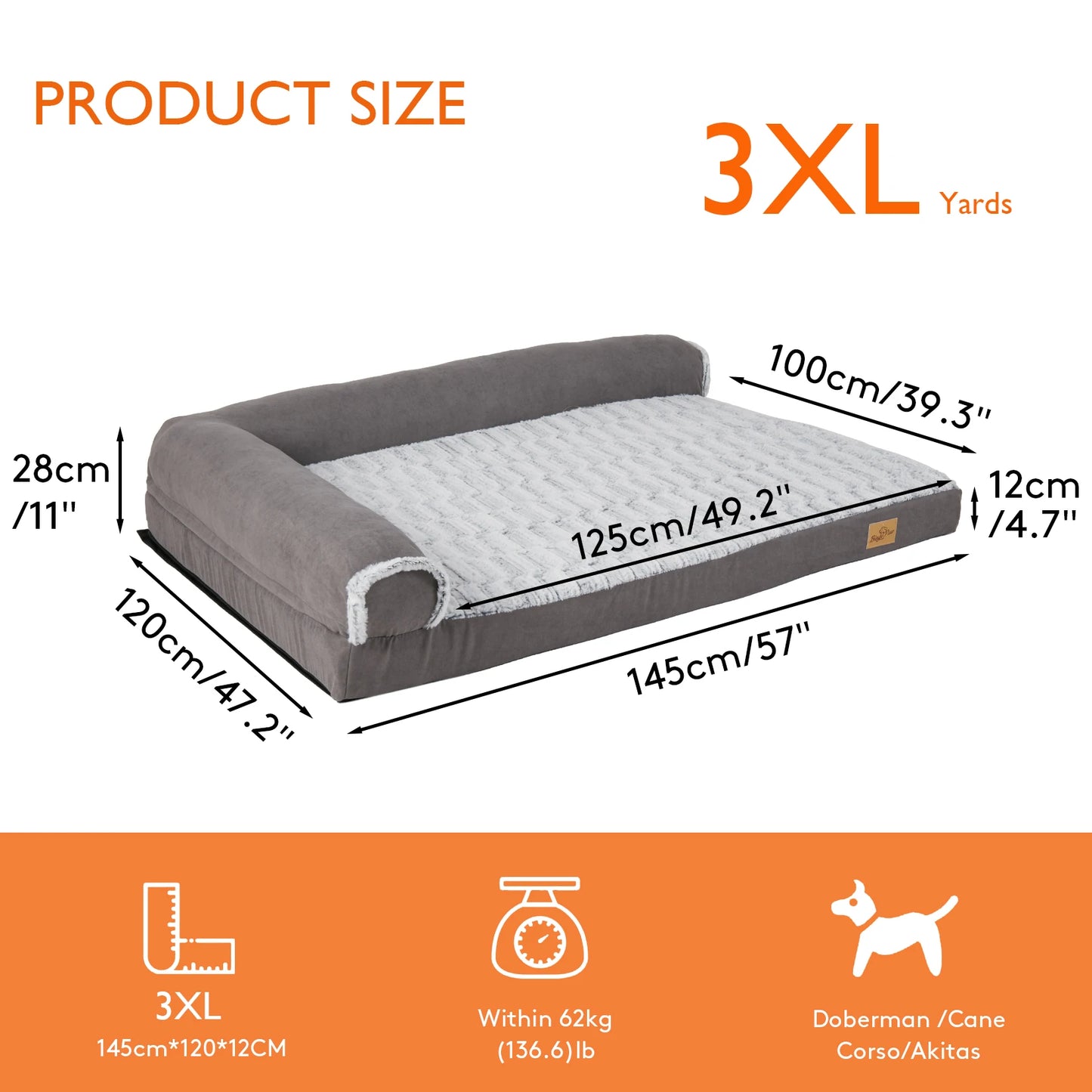 Washable Dog Bed for Extra Large Dogs