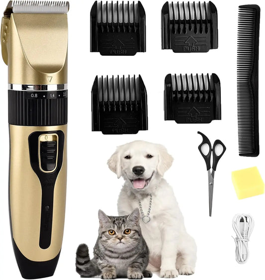 Professional Pet Hair Trimmer, Scissors, Comb Set