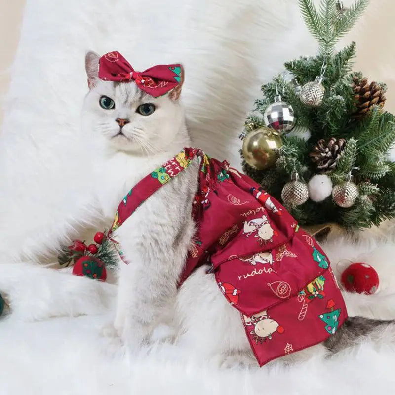 Red Skirt Costume For Cats