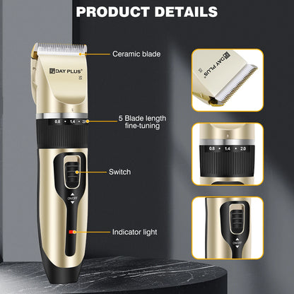 Professional Pet Hair Trimmer, Scissors, Comb Set